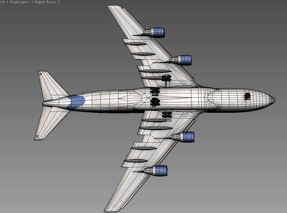Boeing 747-400 model Low-poly 3D model_5