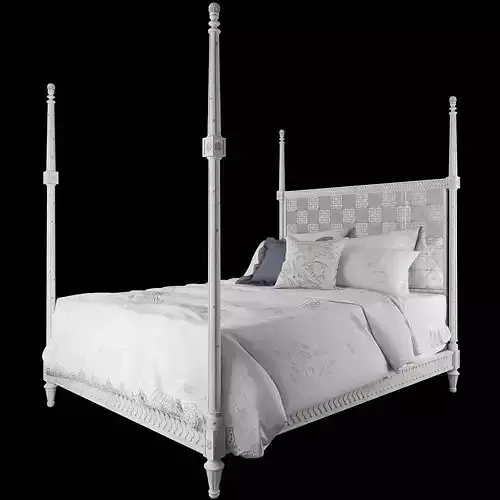 Mirelle bed Anthropologie classic double bed with linens 3D model
