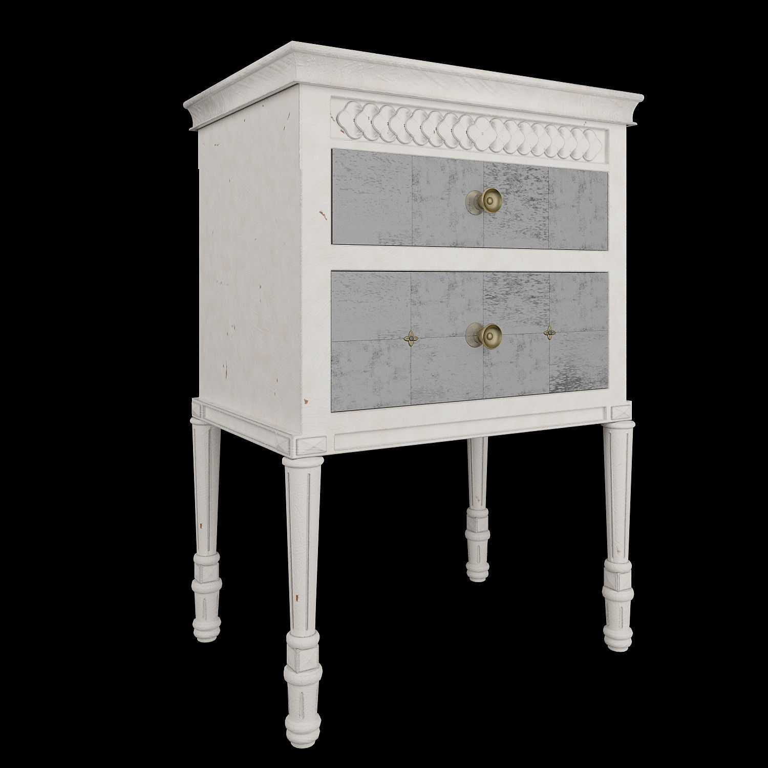 Mirelle Nightstand Three five drawer dresser 3D model_2