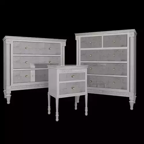 Mirelle Nightstand Three five drawer dresser 3D model