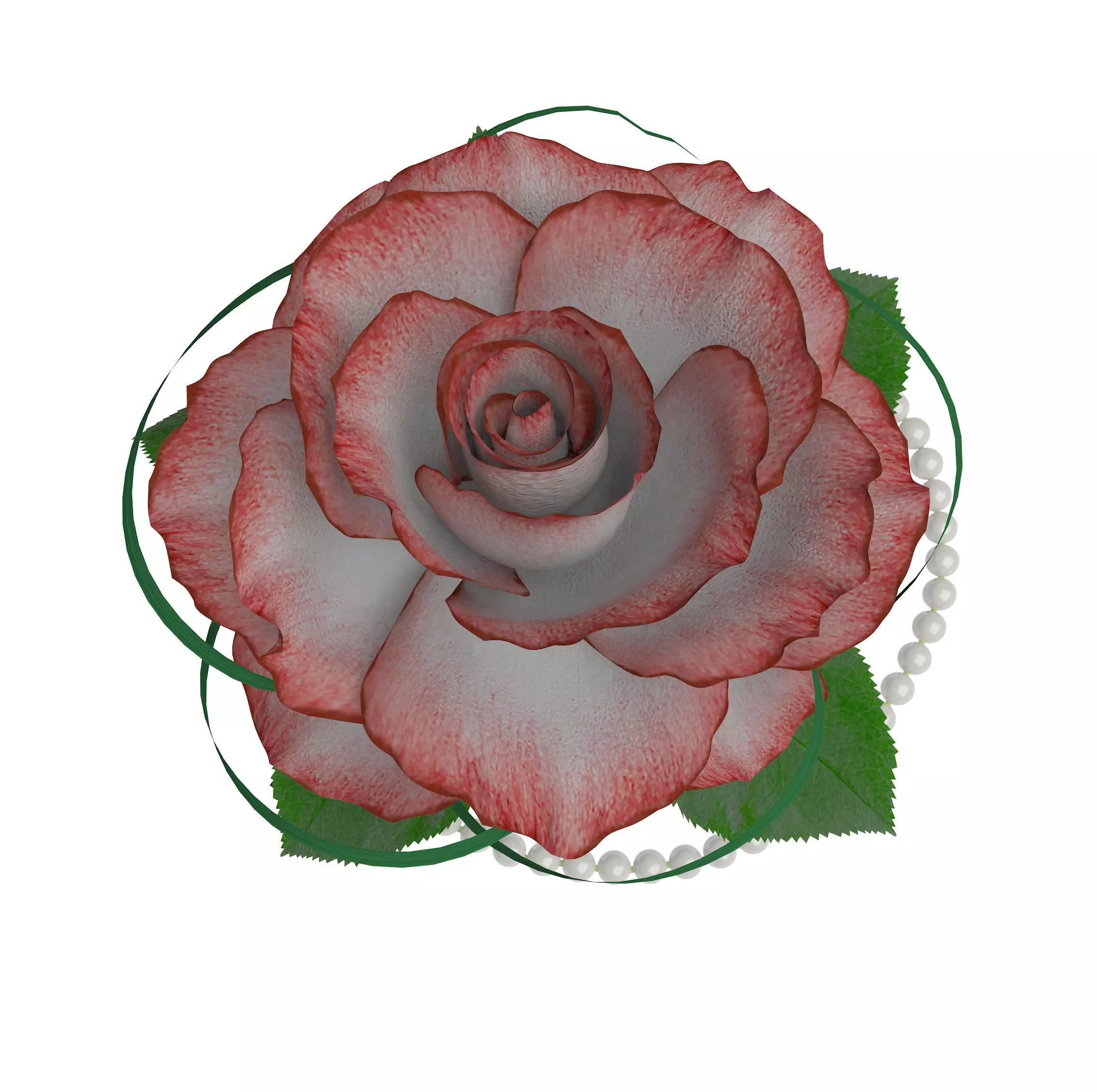 Rose in a banana leaf 3D model_0