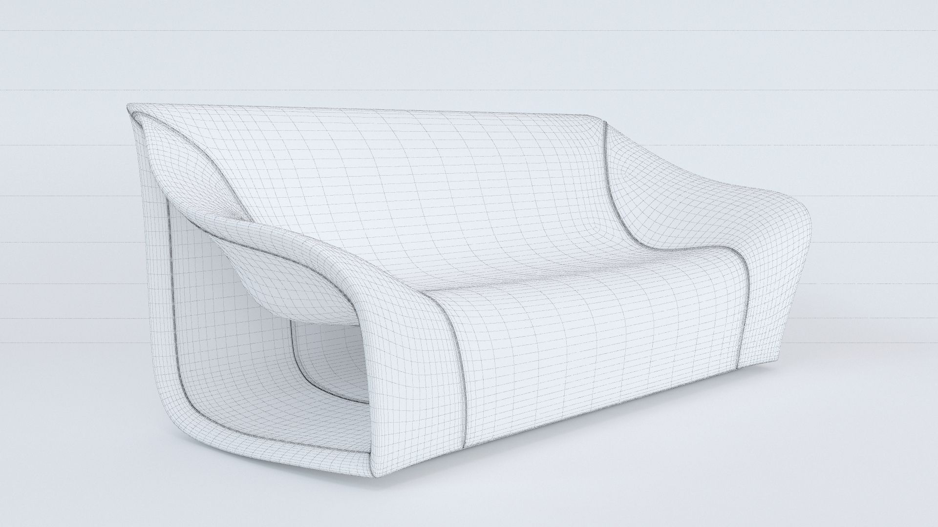 Split Sofa and Chair by Alex Hull 3D model_13