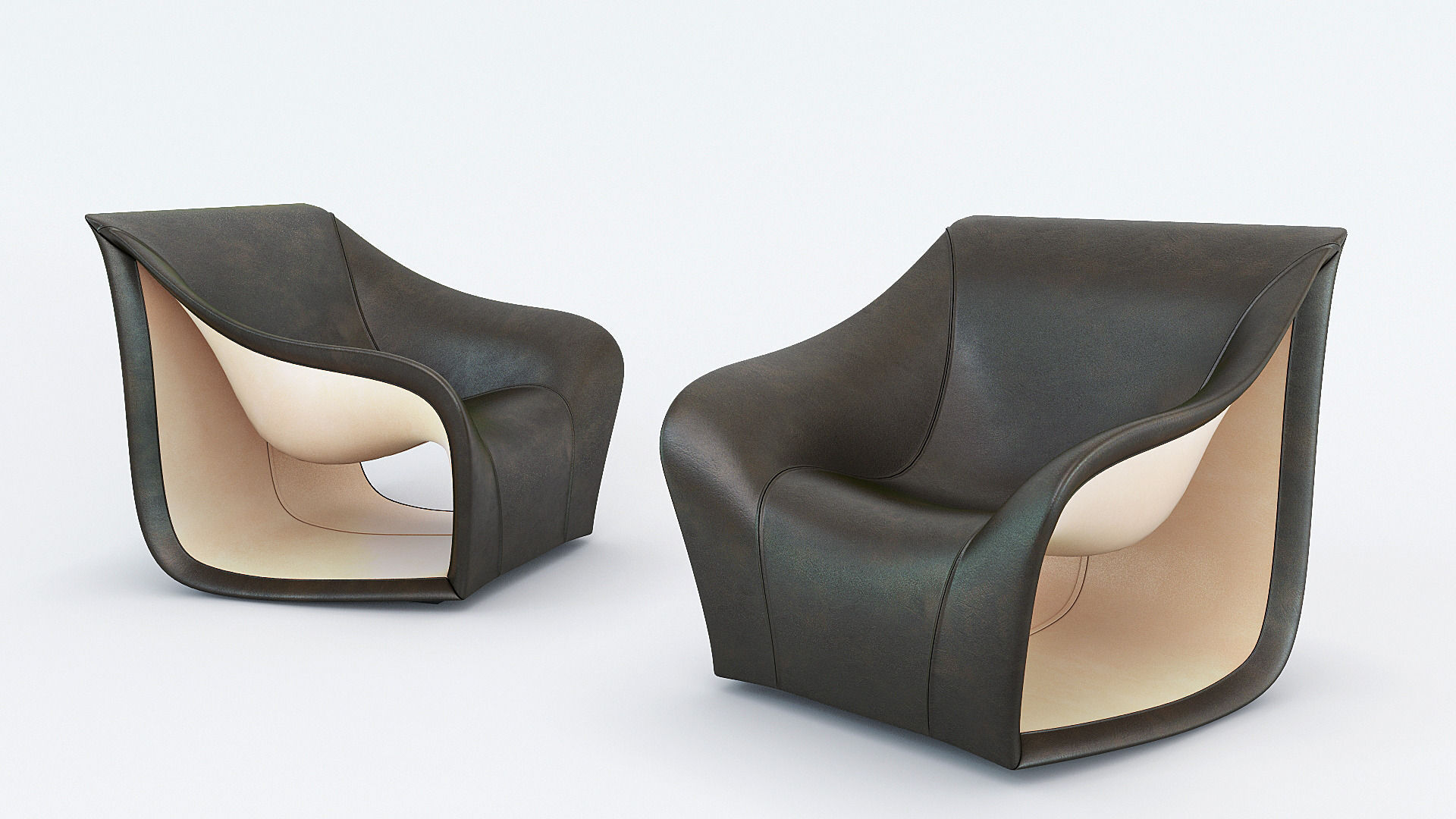 Split Sofa and Chair by Alex Hull 3D model_3