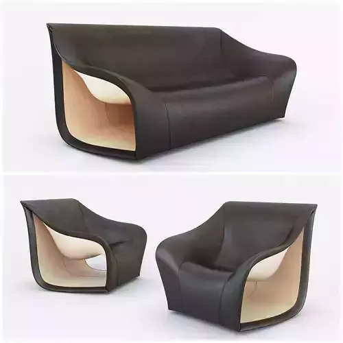 Split Sofa and Chair by Alex Hull 3D model