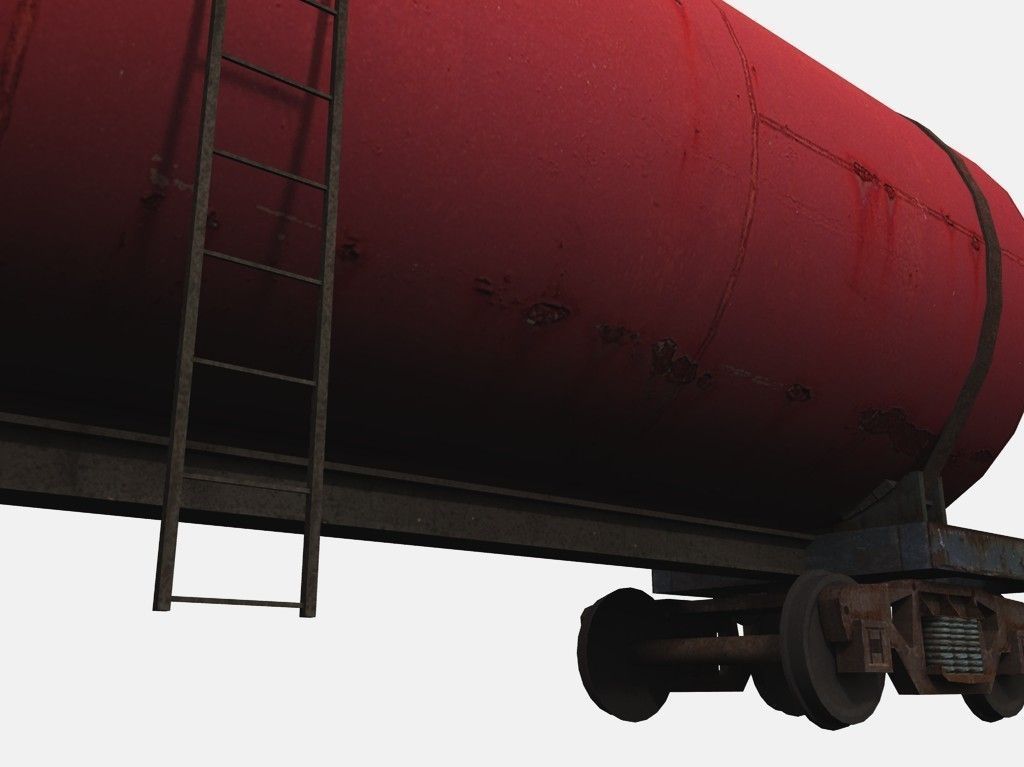 Railway Tanker Car Low-poly 3D model_2