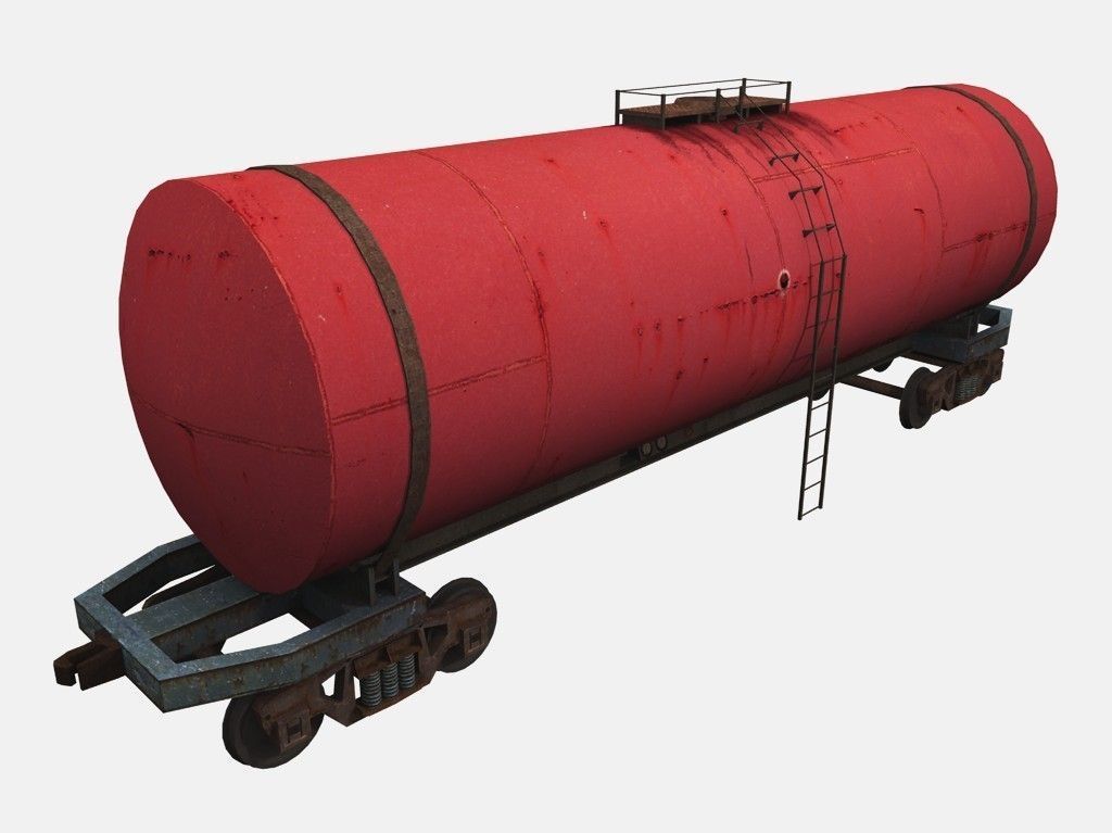 Railway Tanker Car Low-poly 3D model_3