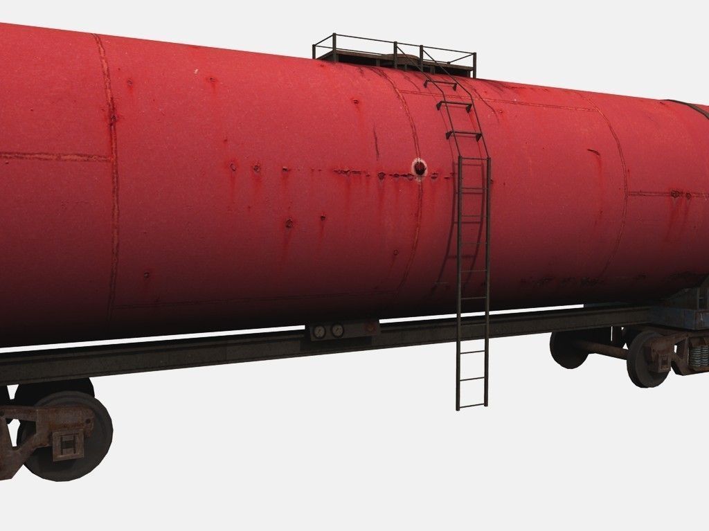 Railway Tanker Car Low-poly 3D model_1