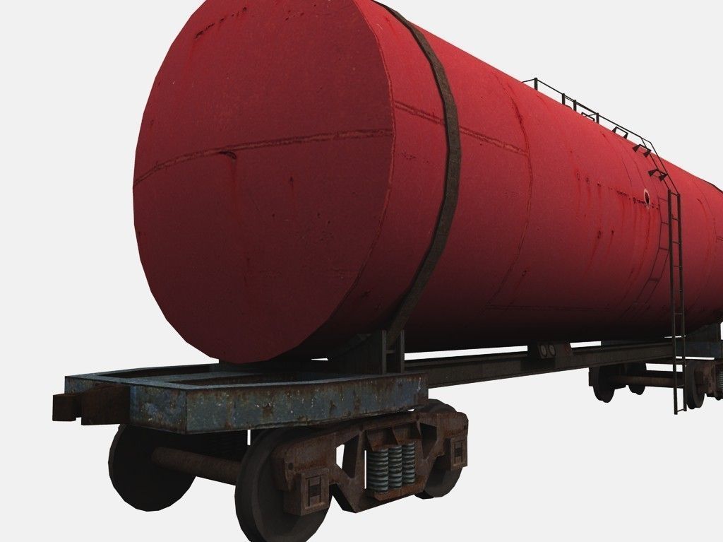 Railway Tanker Car Low-poly 3D model_4