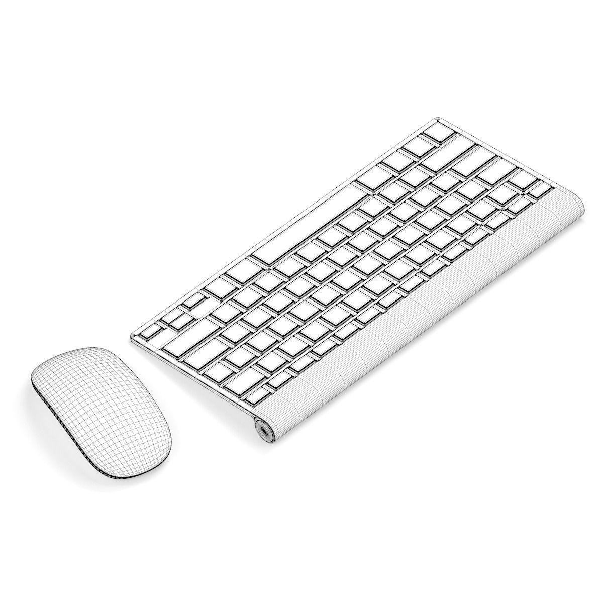 Keyboard with mouse 3D model_5