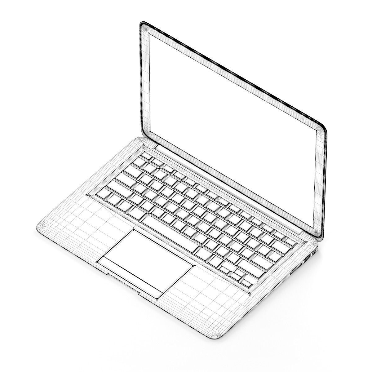 Notebook apple macbook air 3D model_1