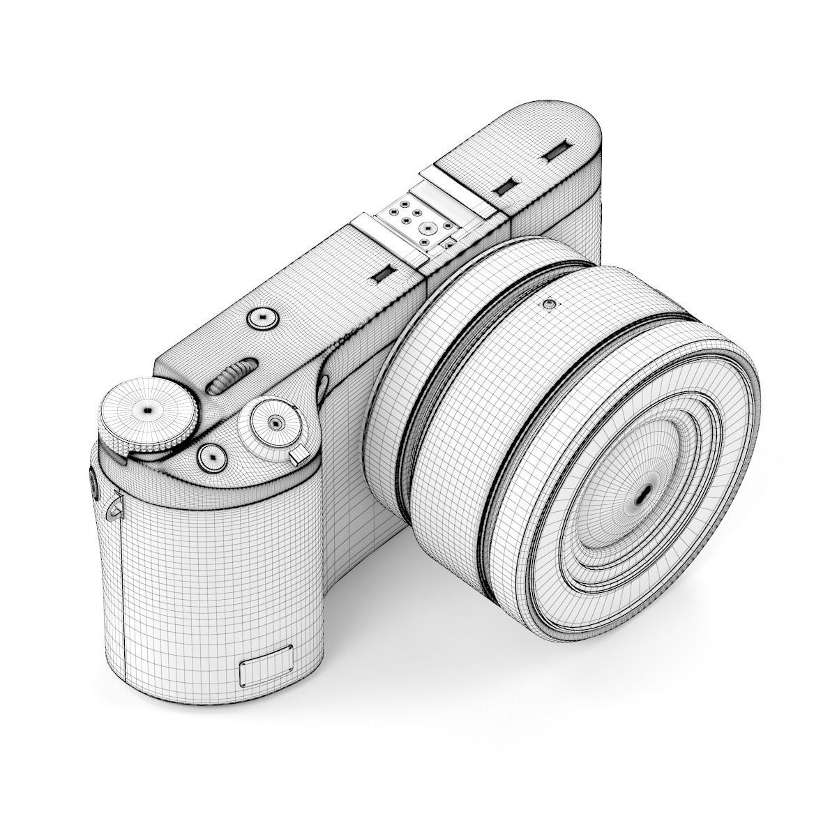 Black digital camera 3D model_1