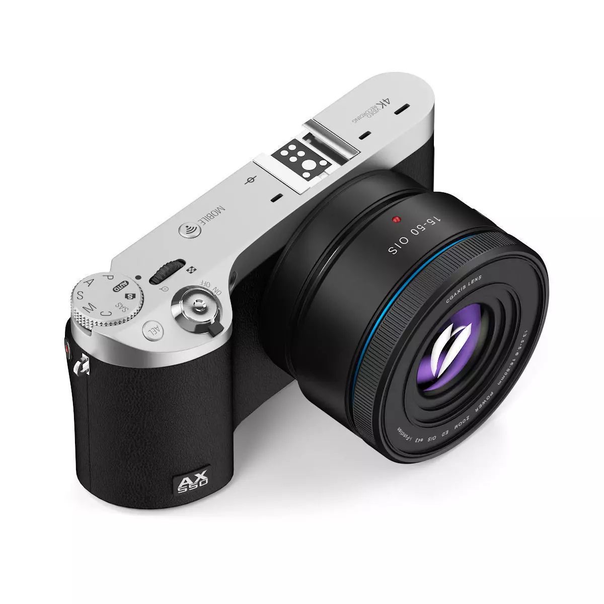 Black digital camera 3D model_0