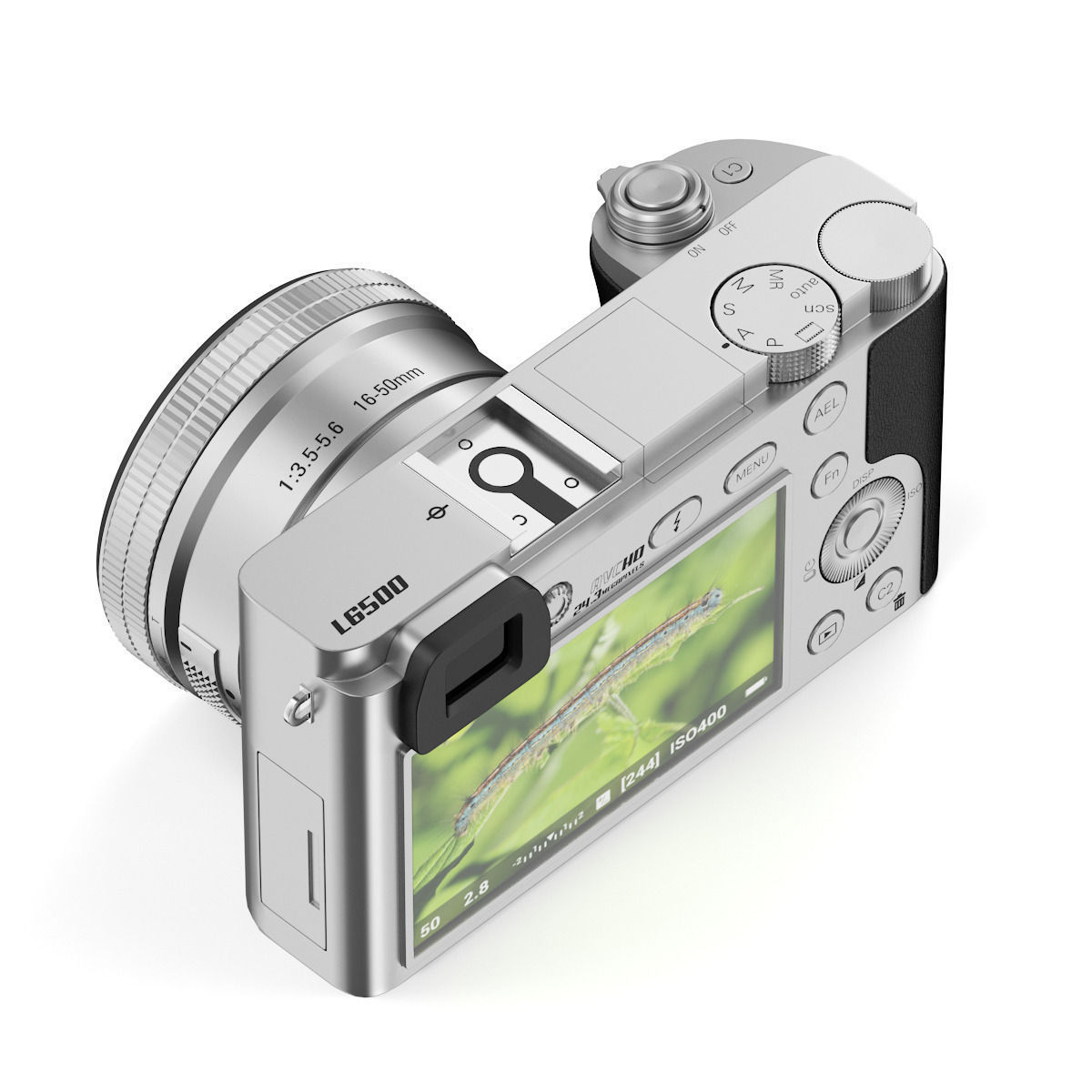 Silver digital camera 3D model_8