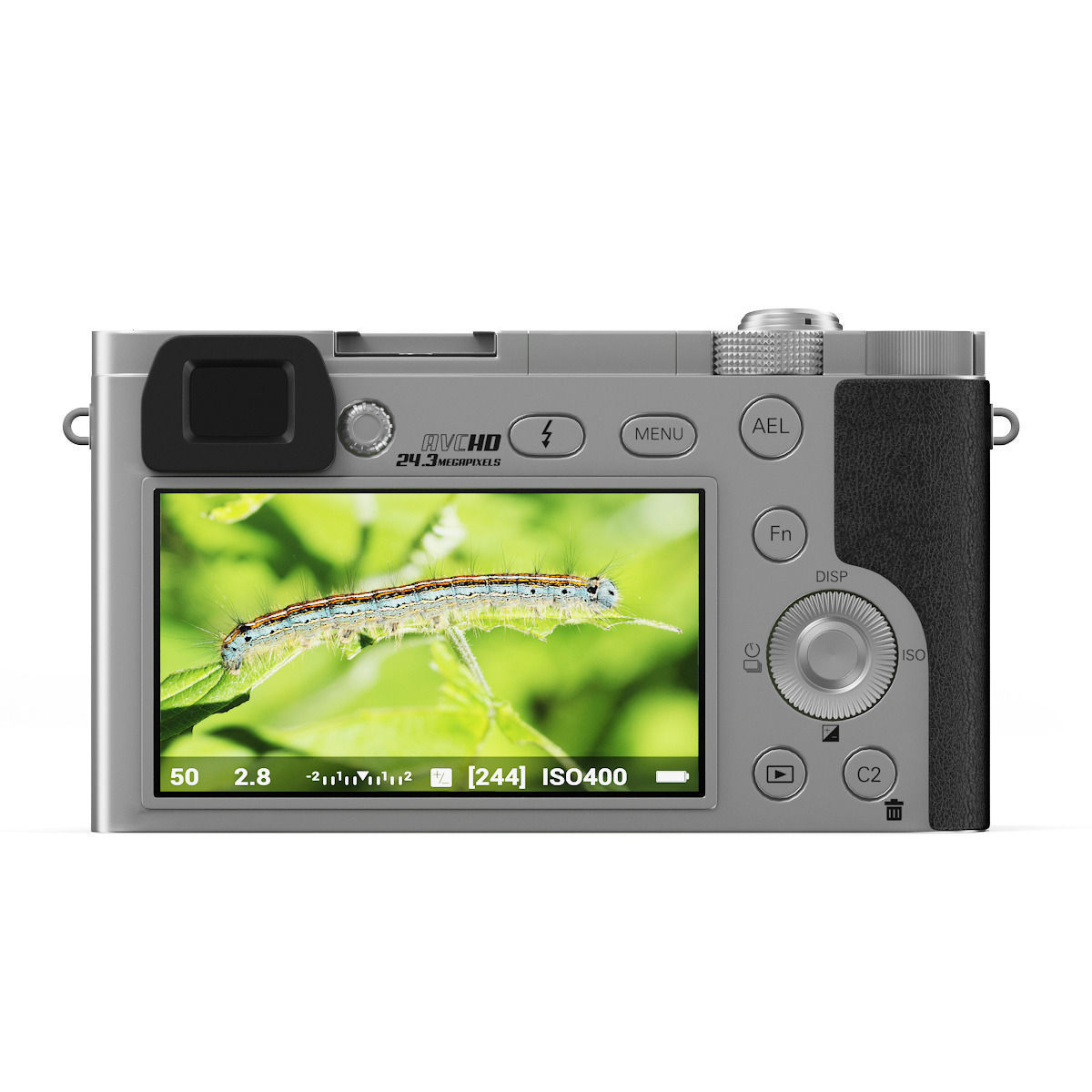 Silver digital camera 3D model_7