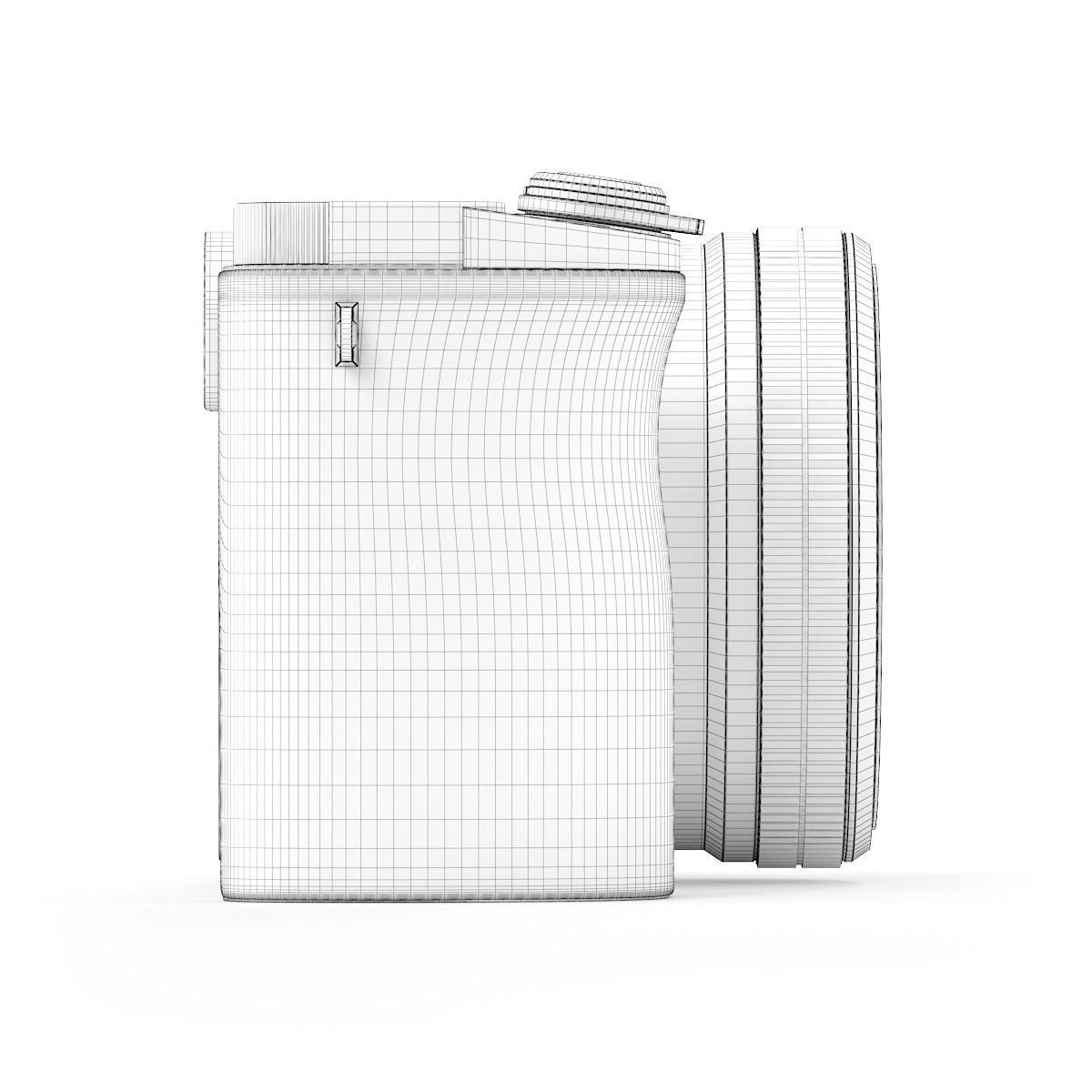 Silver digital camera 3D model_6