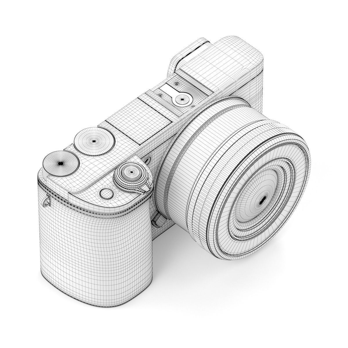 Silver digital camera 3D model_1