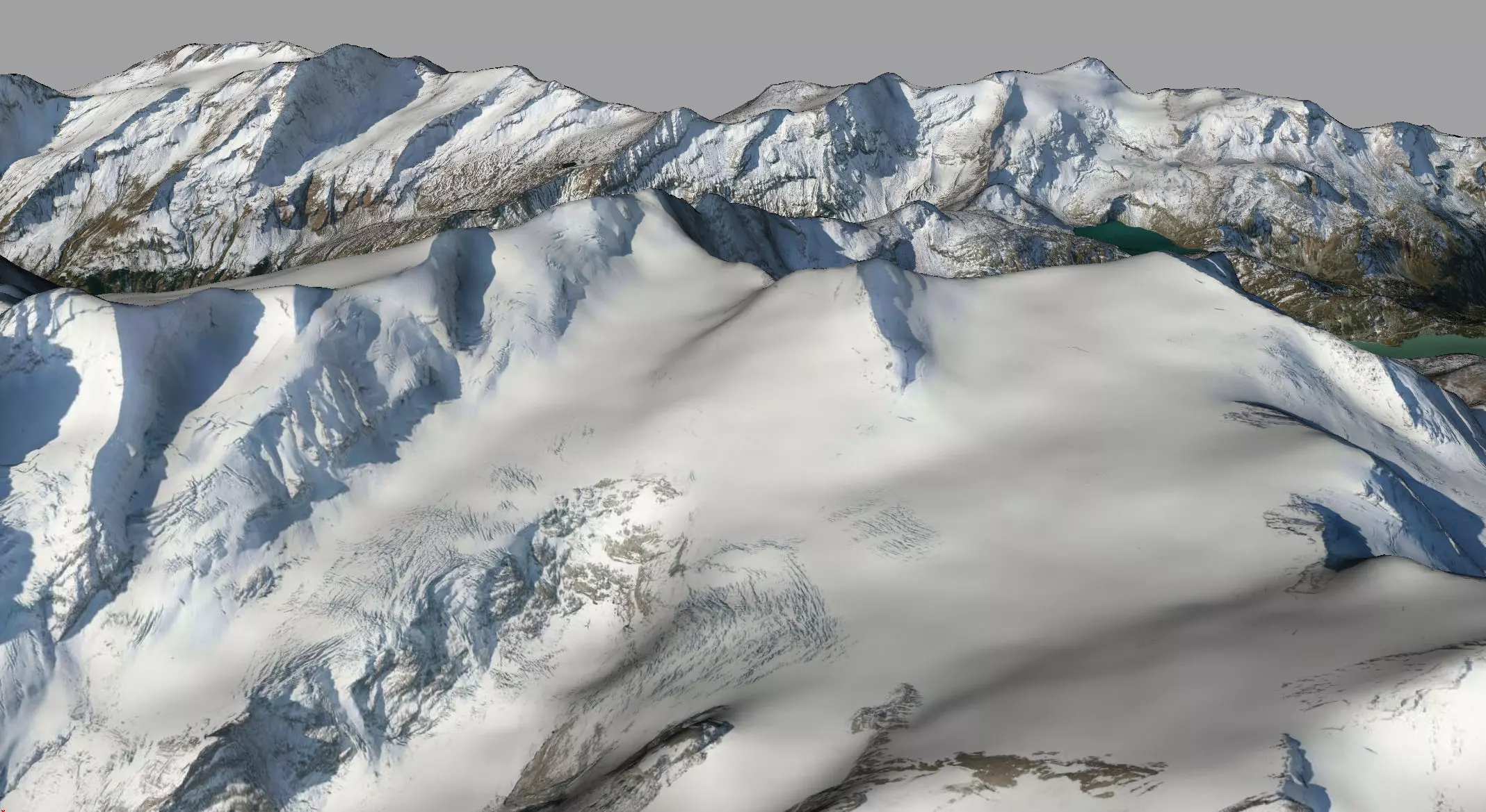 Grossglockner snowy mountain range 3D model_0