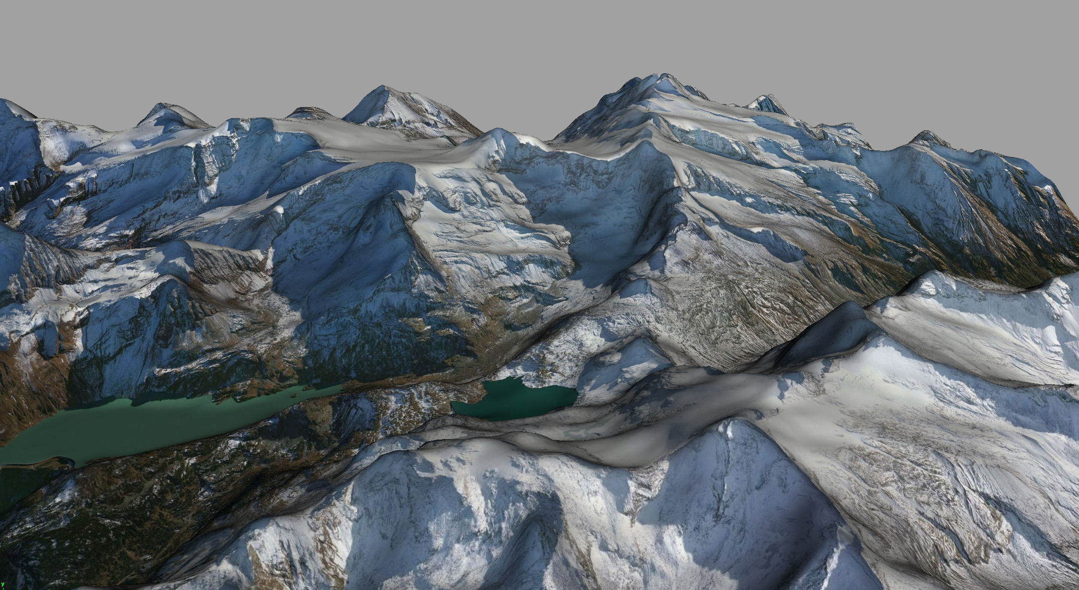 Grossglockner snowy mountain range 3D model_3