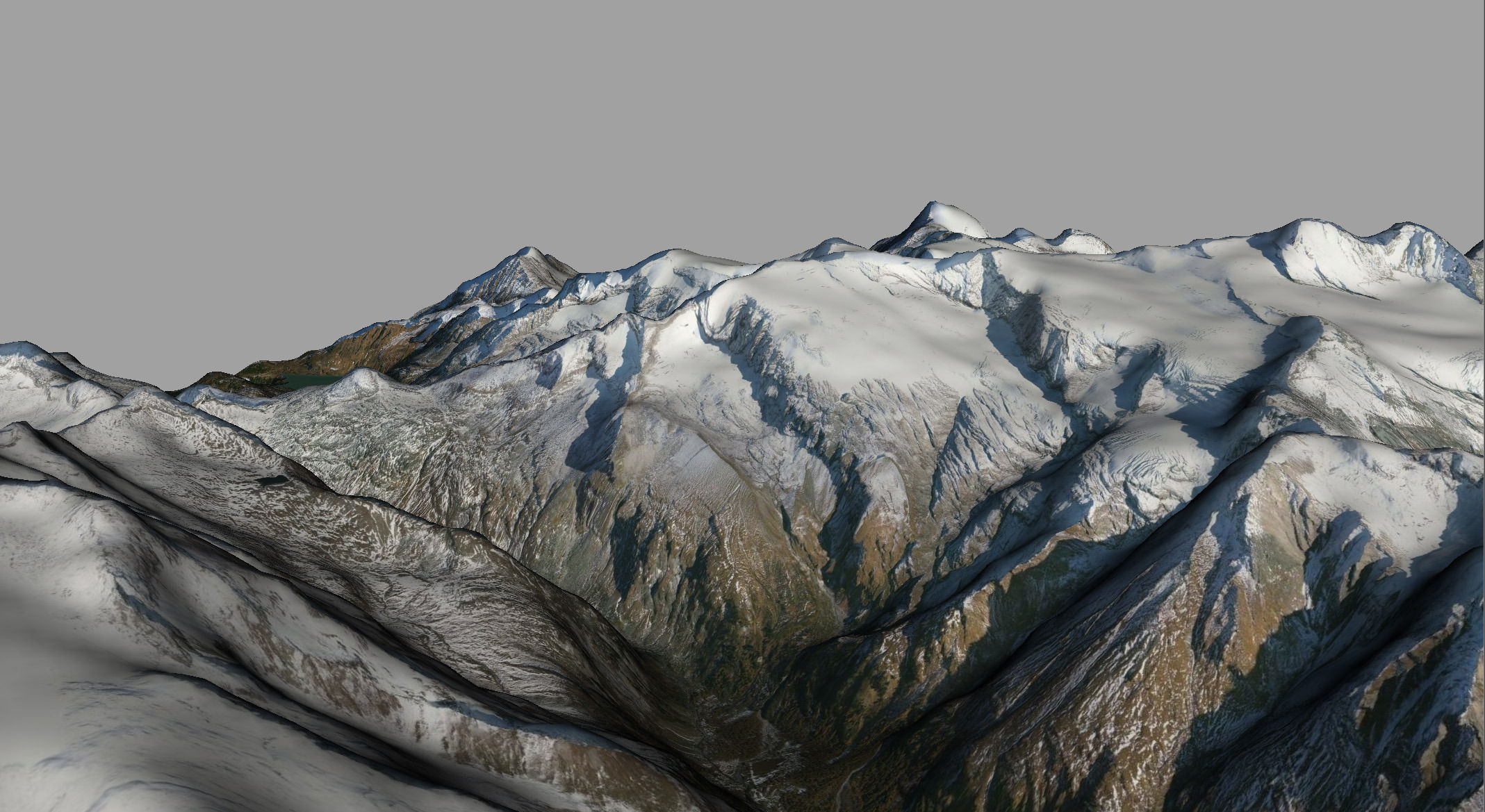 Grossglockner snowy mountain range 3D model_4