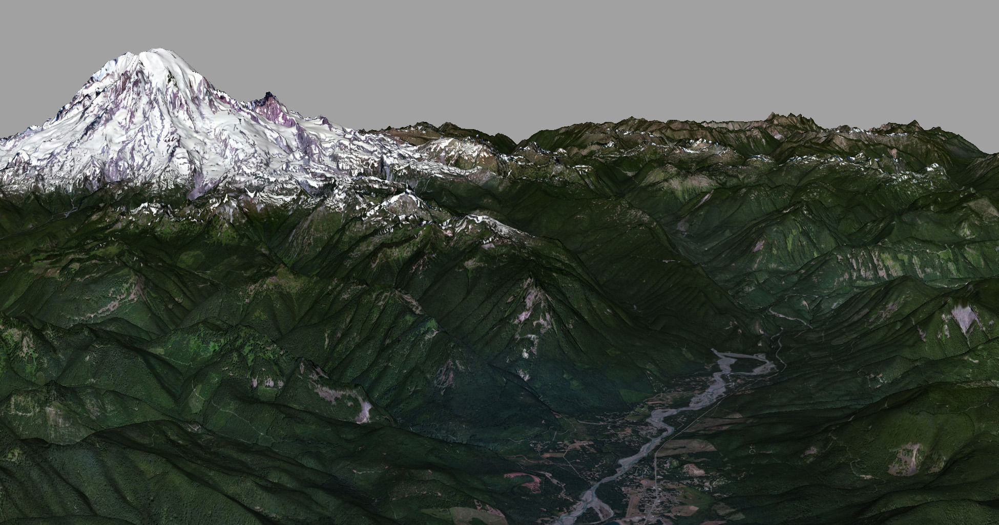 Mount Rainier 3D Model .obj .fbx