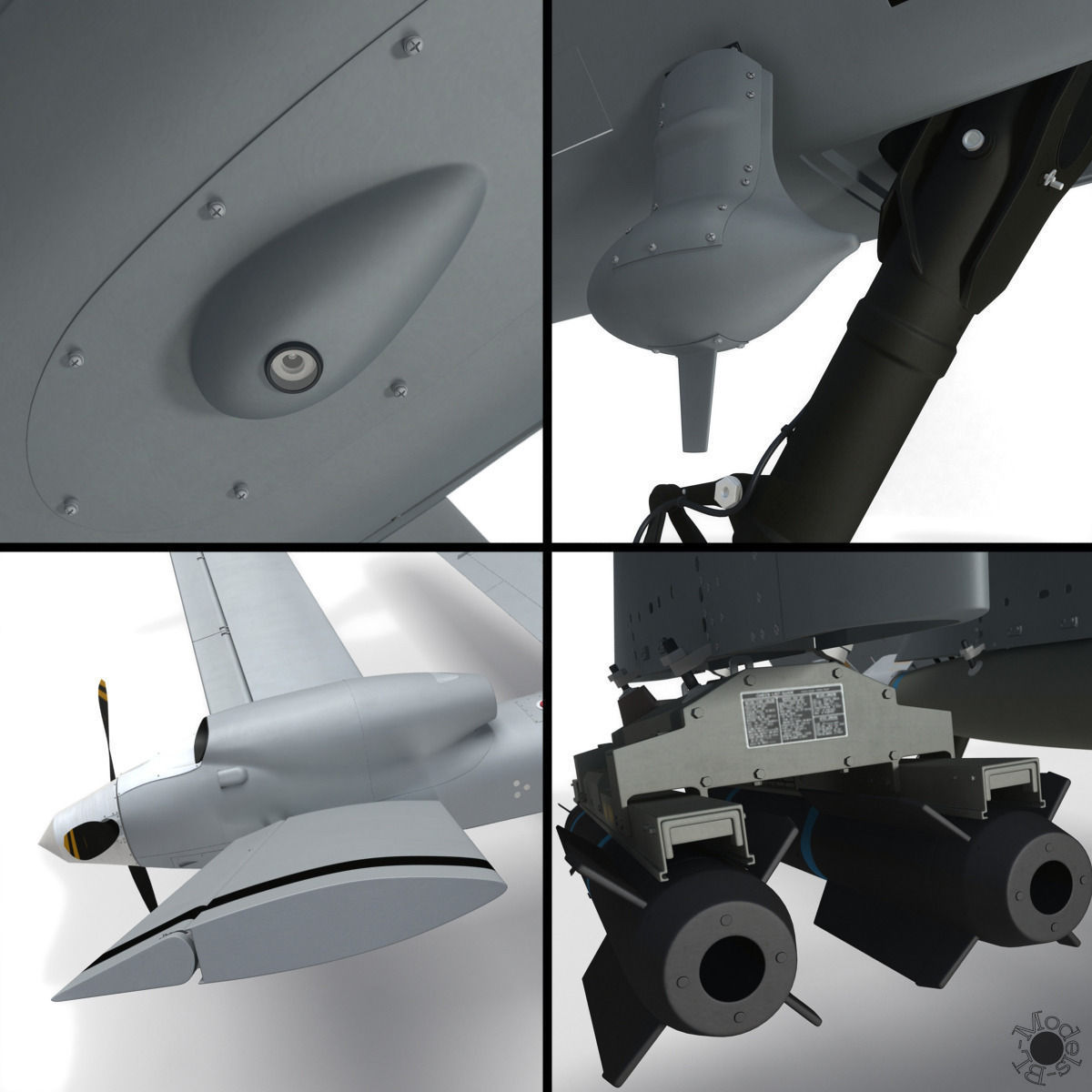 MQ-9 Reaper Military Aircraft Drone 3D model_14