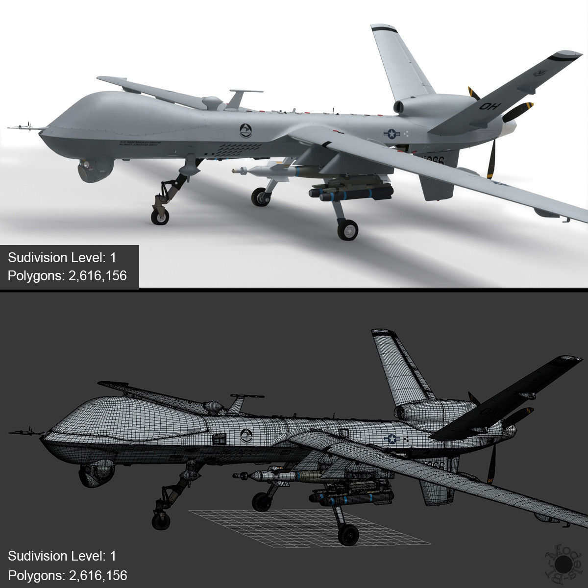 MQ-9 Reaper Military Aircraft Drone 3D model_40