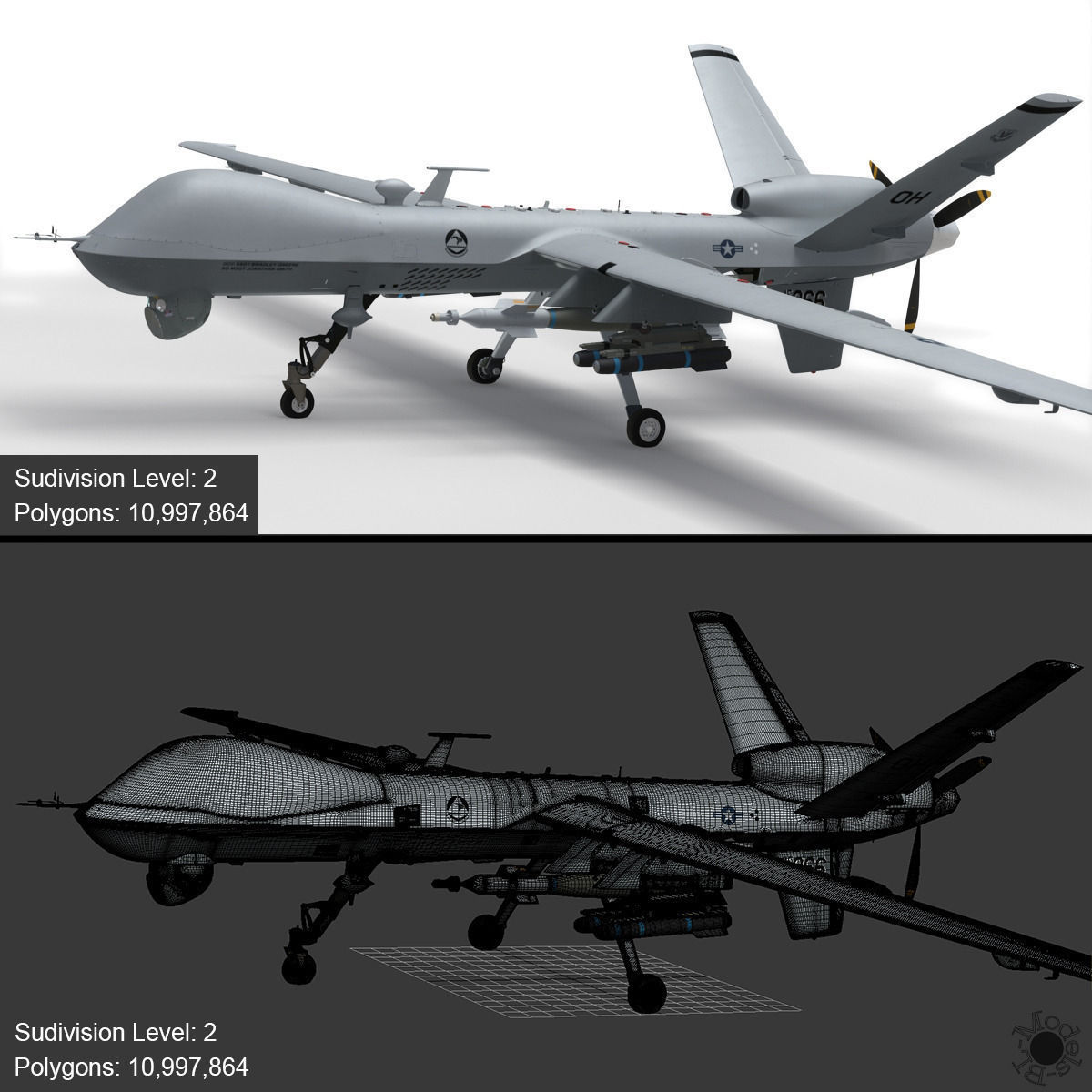 MQ-9 Reaper Military Aircraft Drone 3D model_41