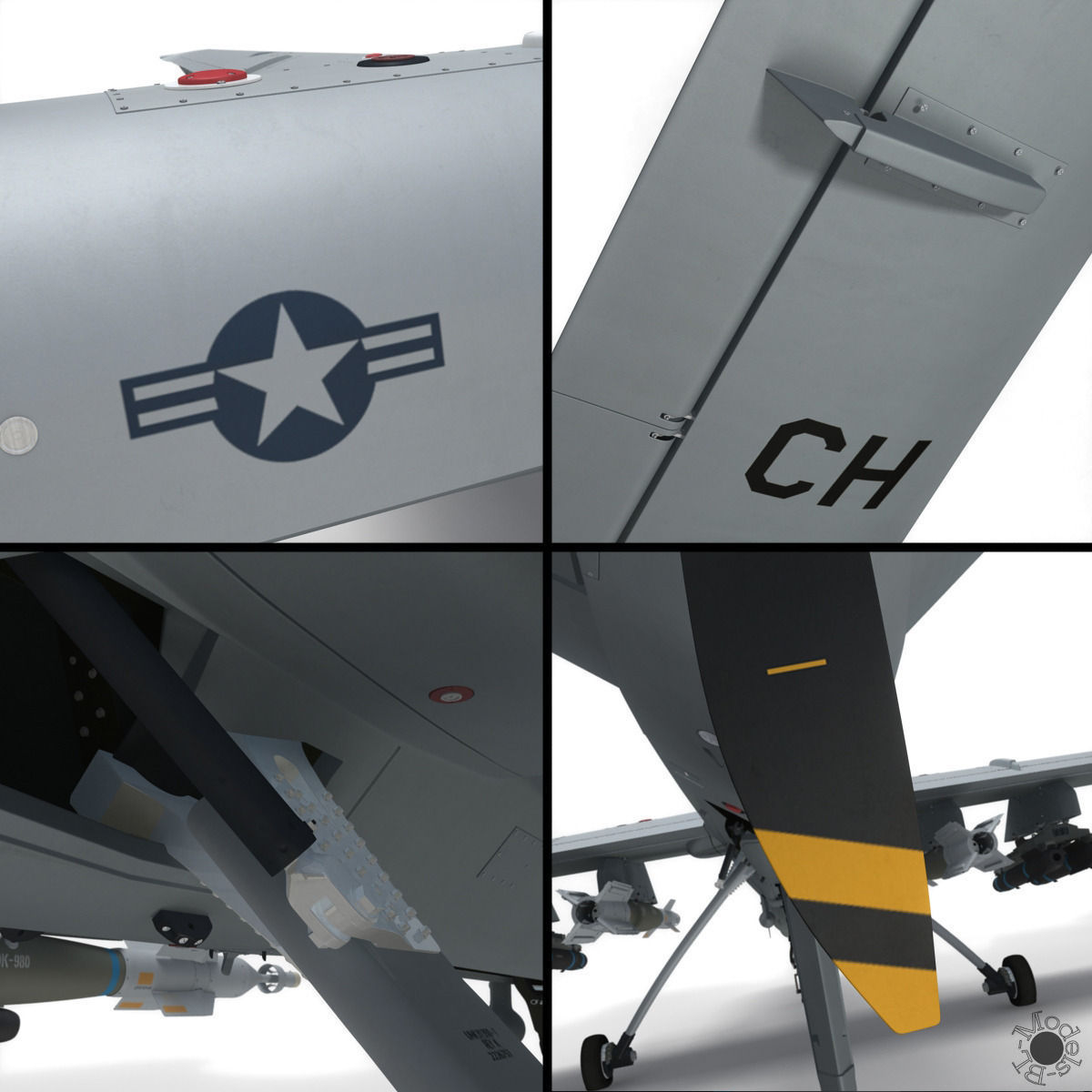 MQ-9 Reaper Military Aircraft Drone 3D model_15