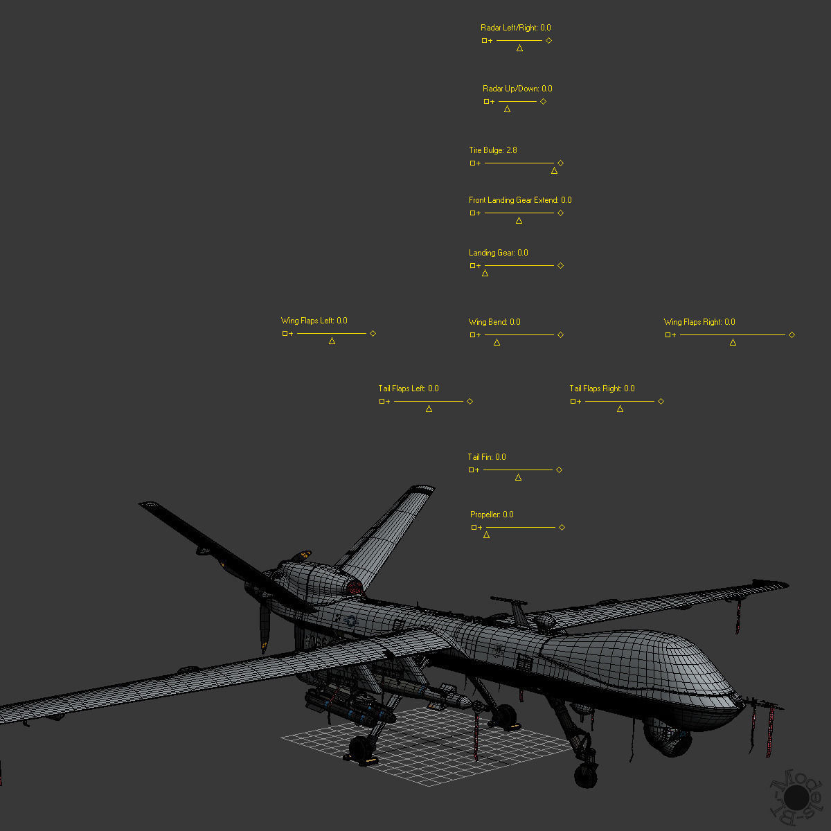 MQ-9 Reaper Military Aircraft Drone 3D model_37