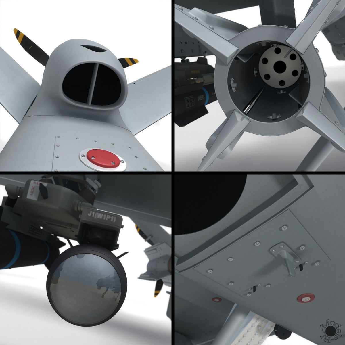 MQ-9 Reaper Military Aircraft Drone 3D model_12