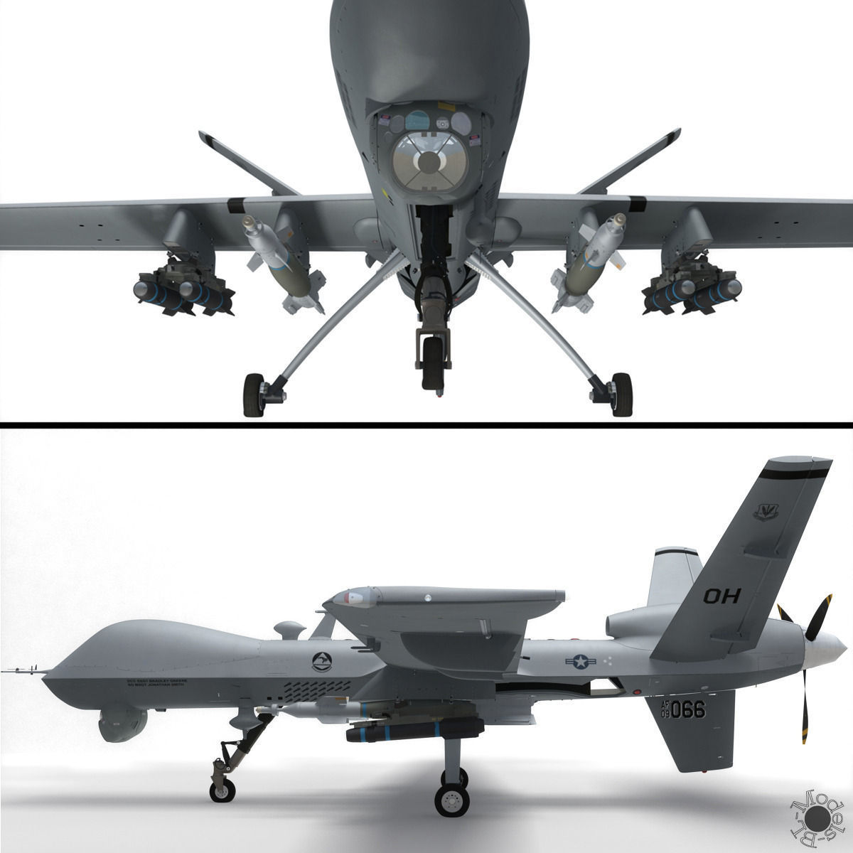 MQ-9 Reaper Military Aircraft Drone 3D model_2