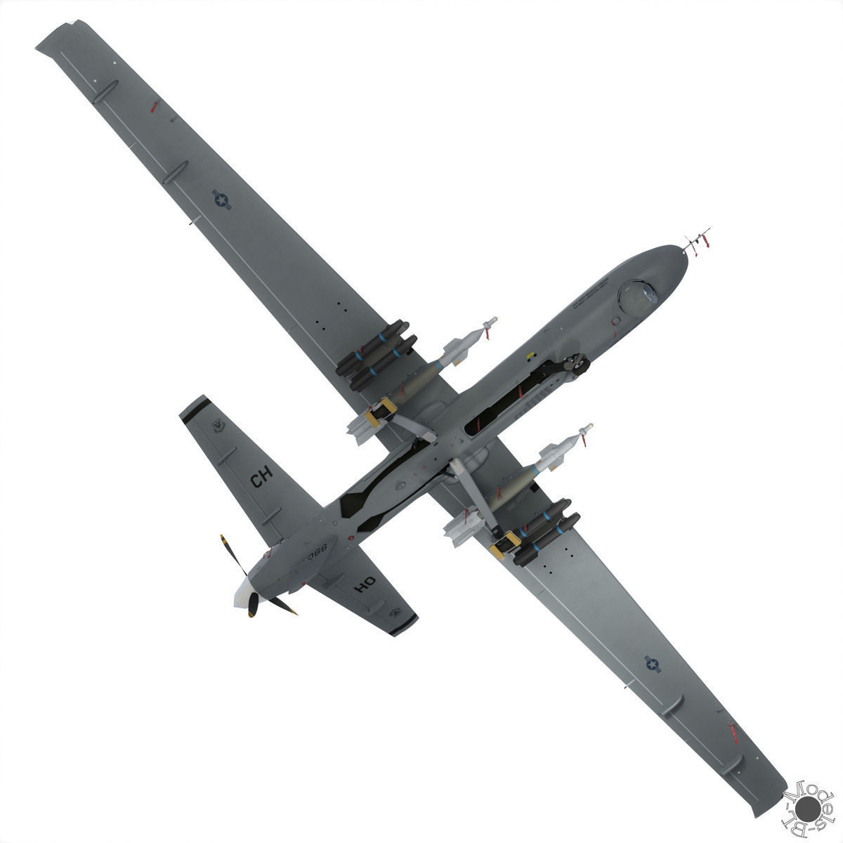 MQ-9 Reaper Military Aircraft Drone 3D model_23