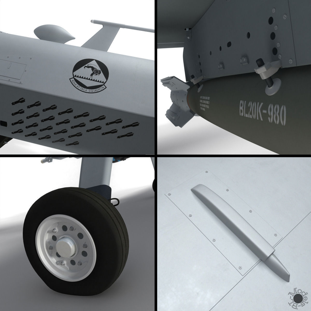 MQ-9 Reaper Military Aircraft Drone 3D model_13