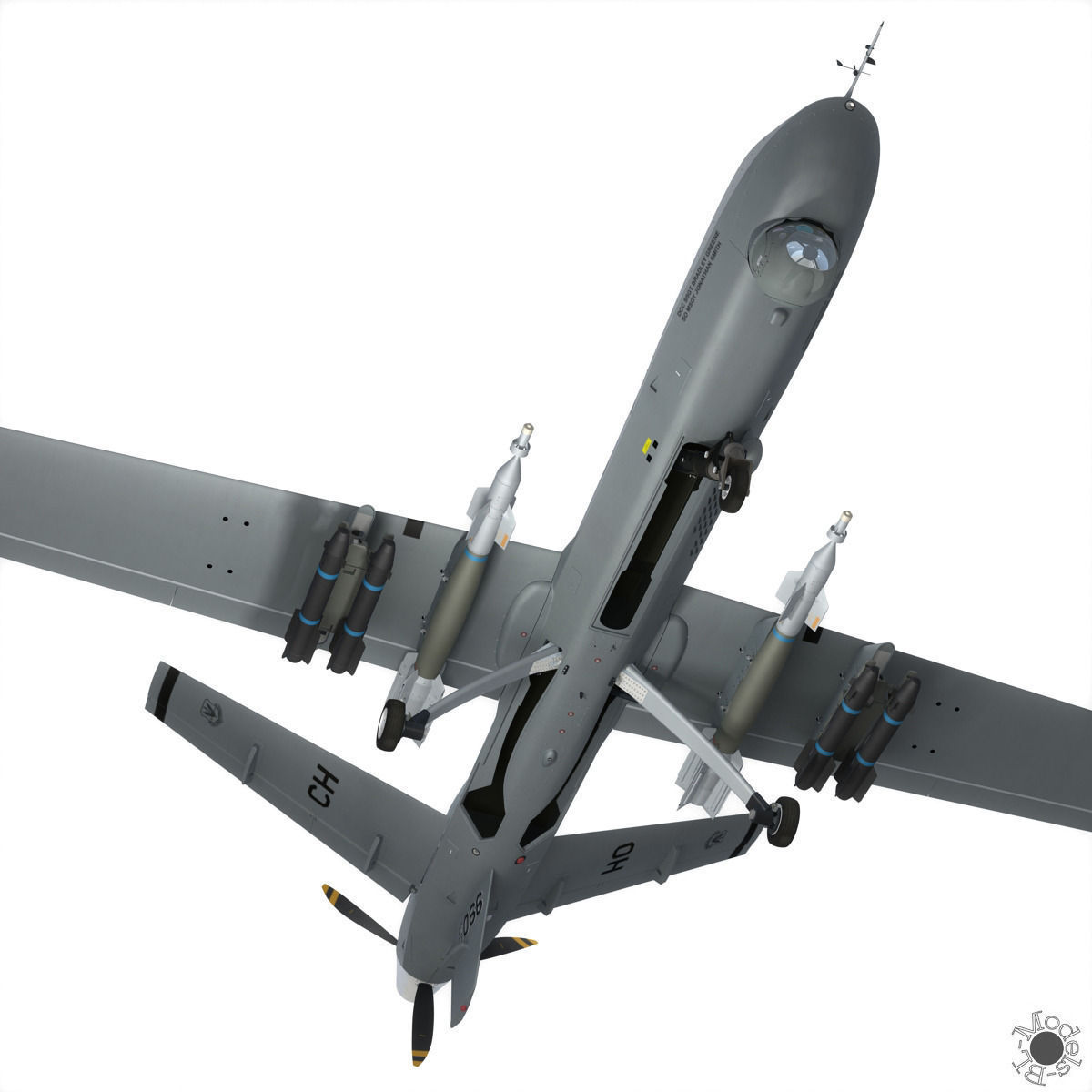 MQ-9 Reaper Military Aircraft Drone 3D model_5