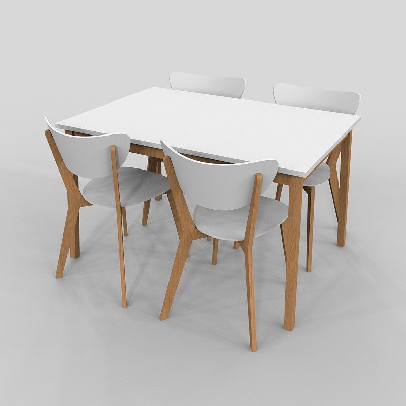 Chair And Table 60ties 3D model_5
