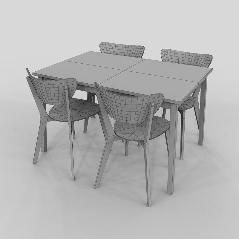 Chair And Table 60ties 3D model_4