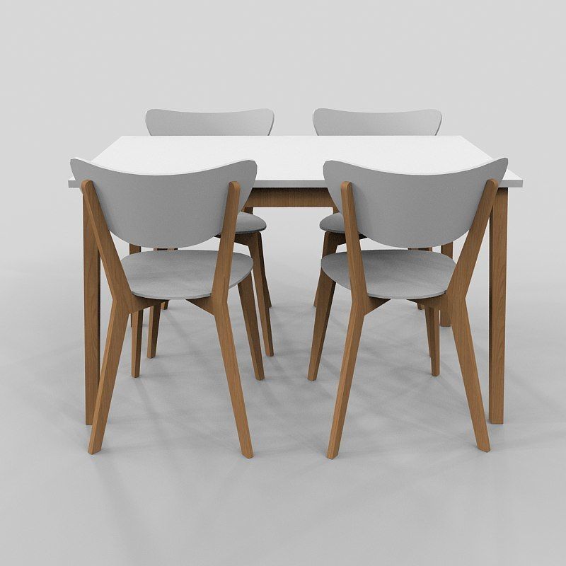 Chair And Table 60ties 3D model_3