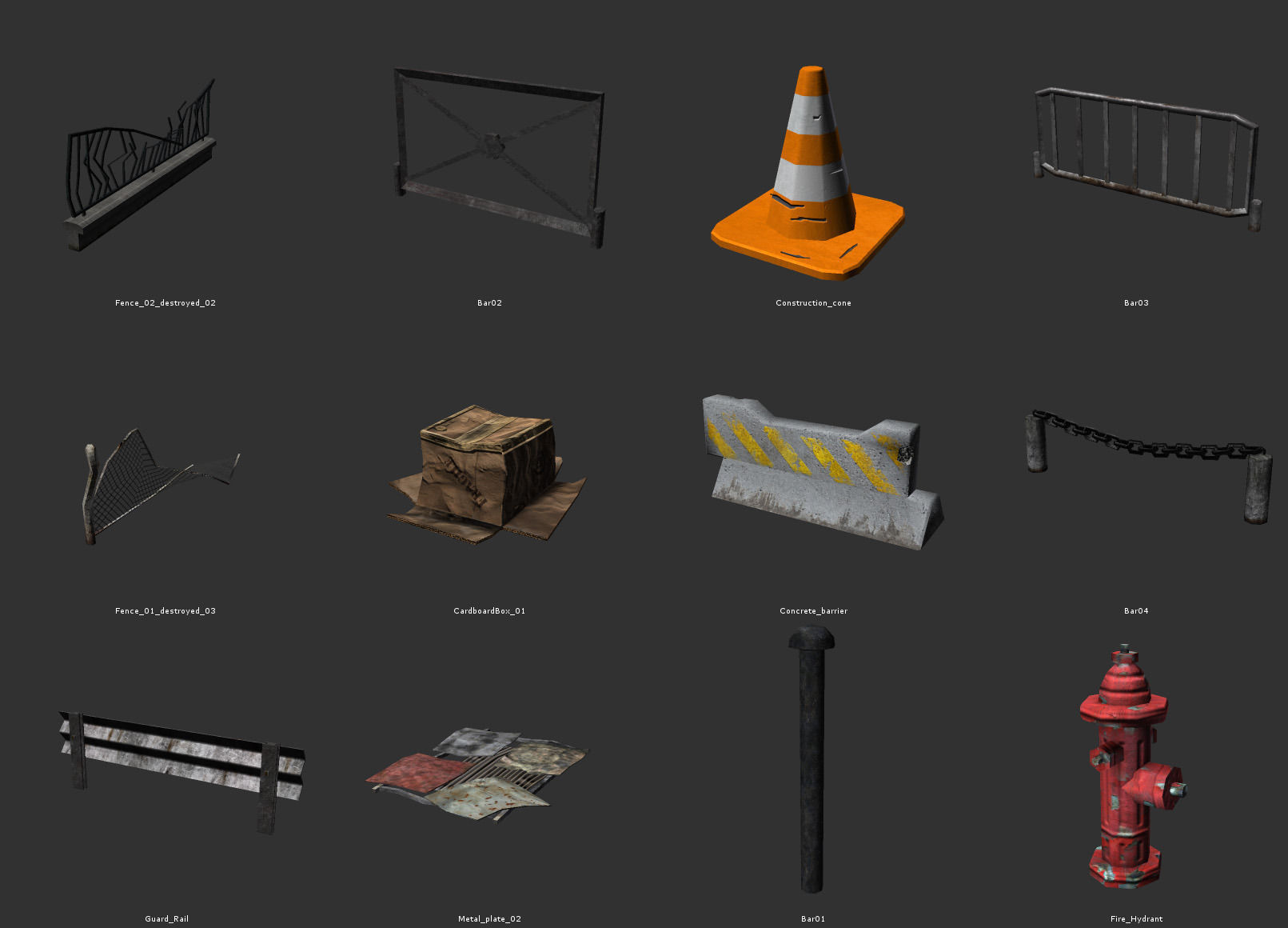 Street Builder Set Low-poly 3D model_13