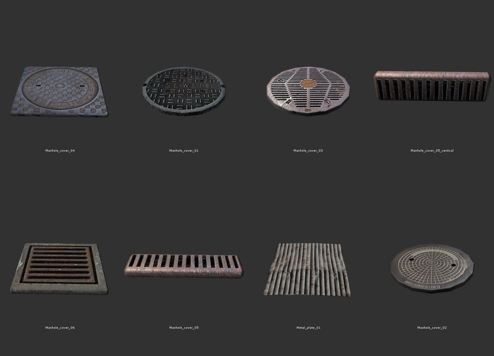 Street Builder Set Low-poly 3D model_12