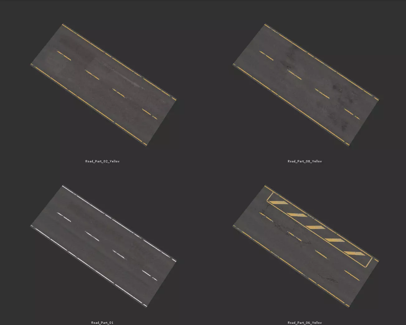 Street Builder Set Low-poly 3D model_0