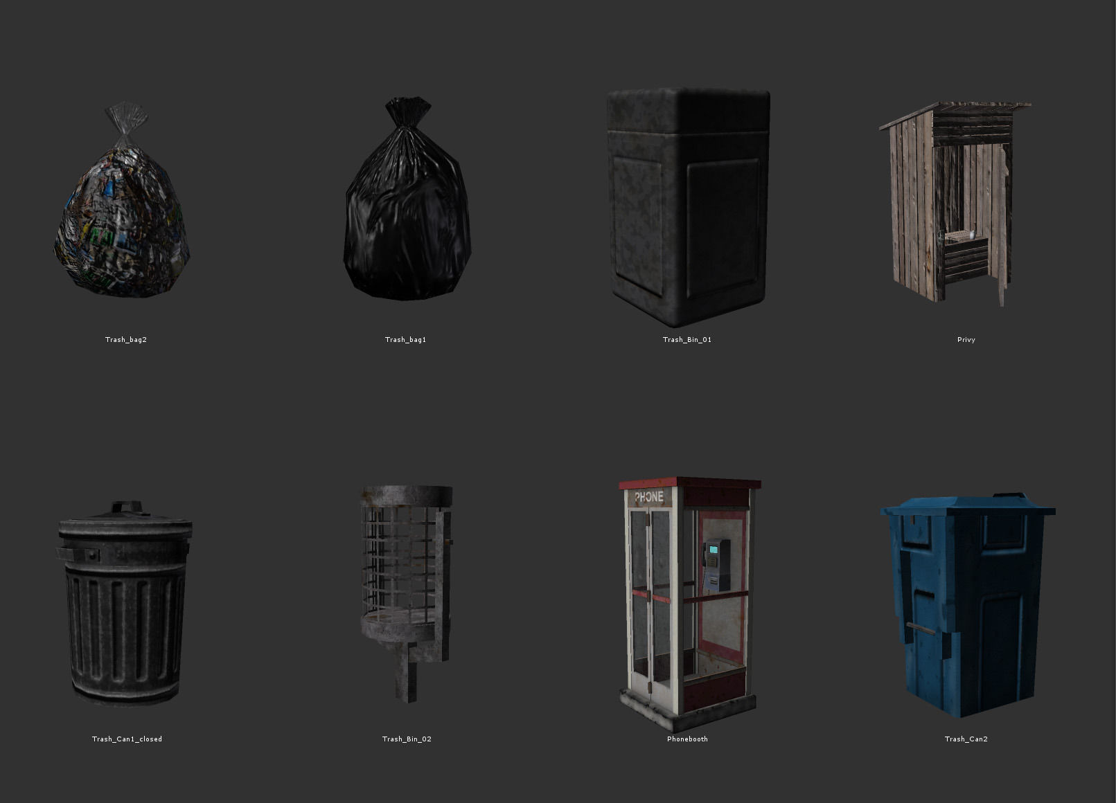 Street Builder Set Low-poly 3D model_15