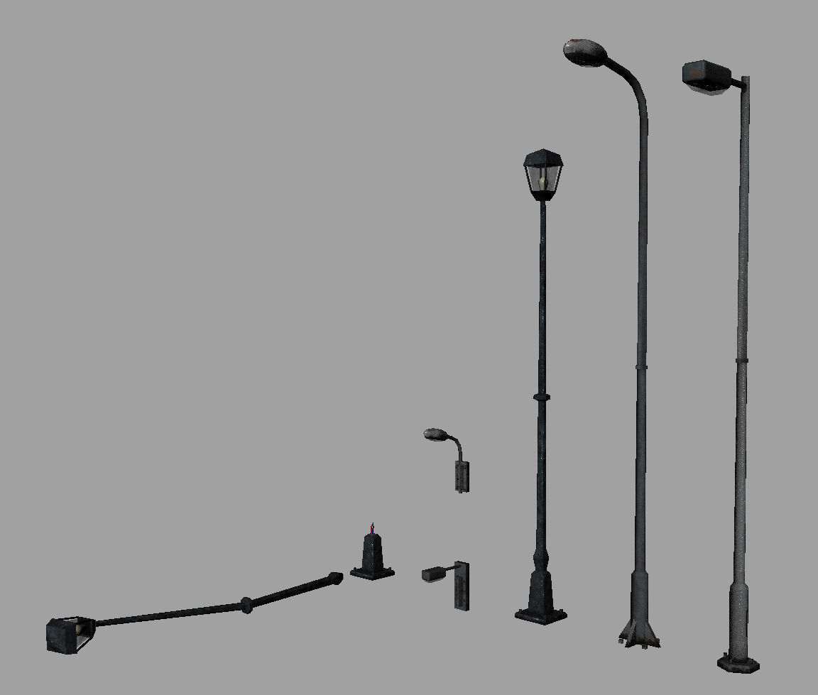 Street Builder Set Low-poly 3D model_8