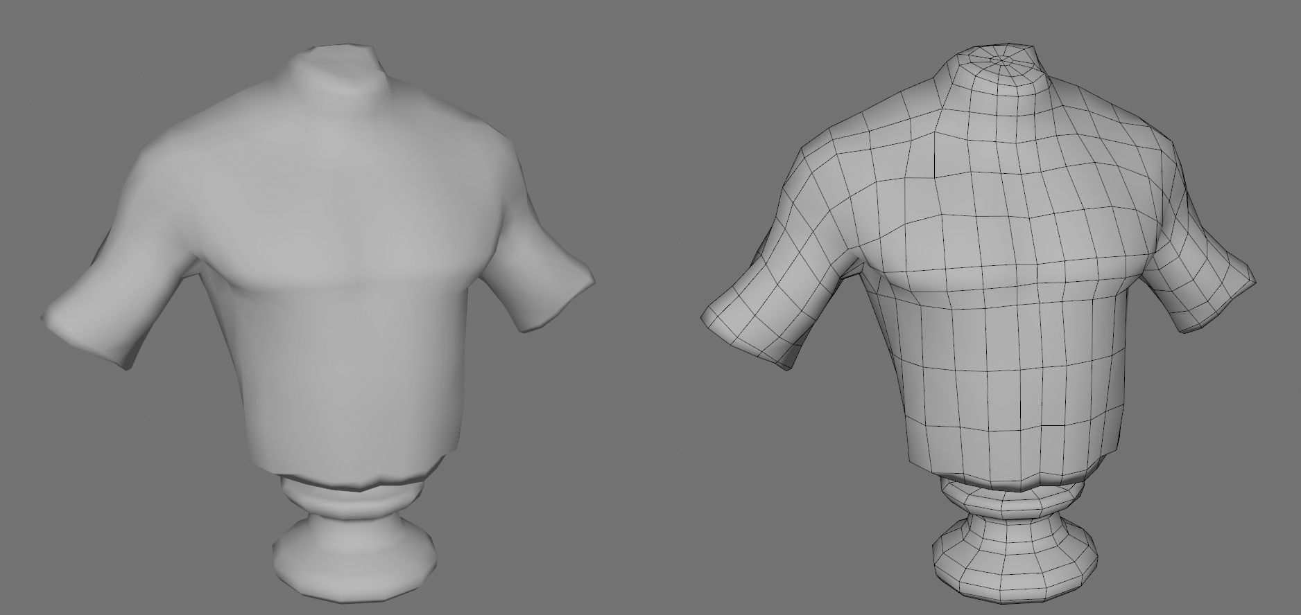 Male Bust Damaged Low-poly 3D model_1