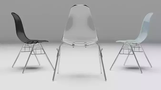 chairs chair made of glass and stainless steel Free 3D model