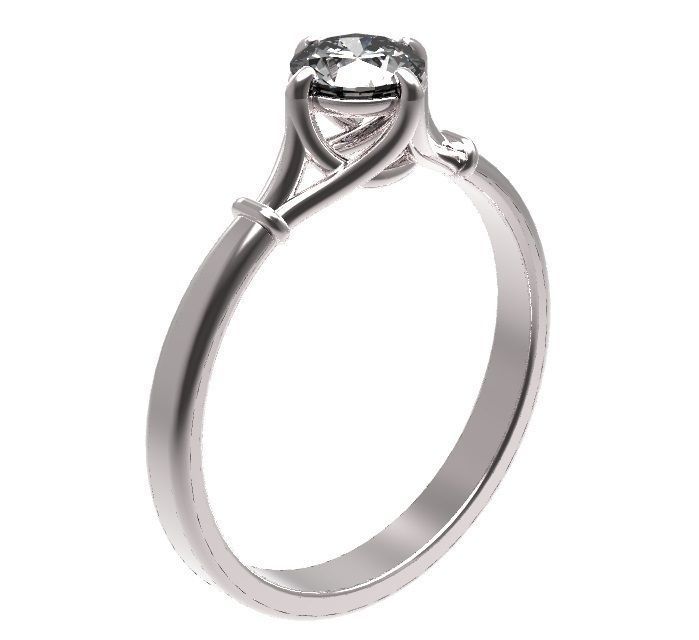 jewellery diamond engagement ring gold and gold 3D print model_8