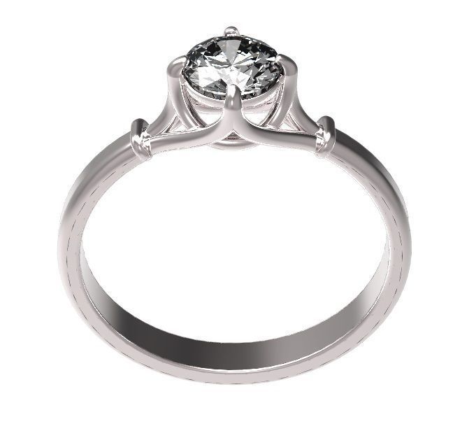 jewellery diamond engagement ring gold and gold 3D print model_3