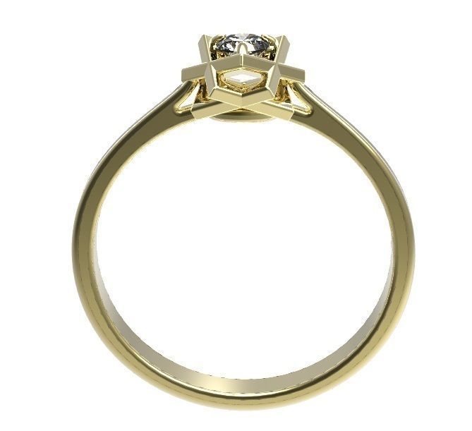 Ring two rings with diamond in middle 3D print model_6