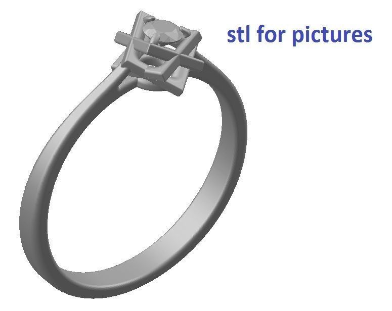 Ring two rings with diamond in middle 3D print model_8