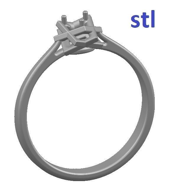 Ring two rings with diamond in middle 3D print model_7