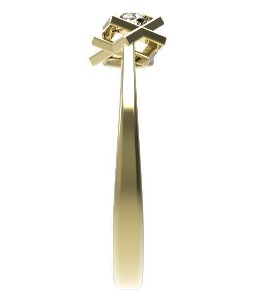 Ring two rings with diamond in middle 3D print model_1